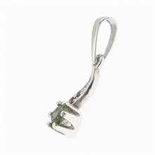 Silver pendant with moldavite and garnets 1118