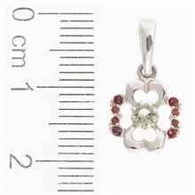 Silver pendant with moldavite and garnets 1119