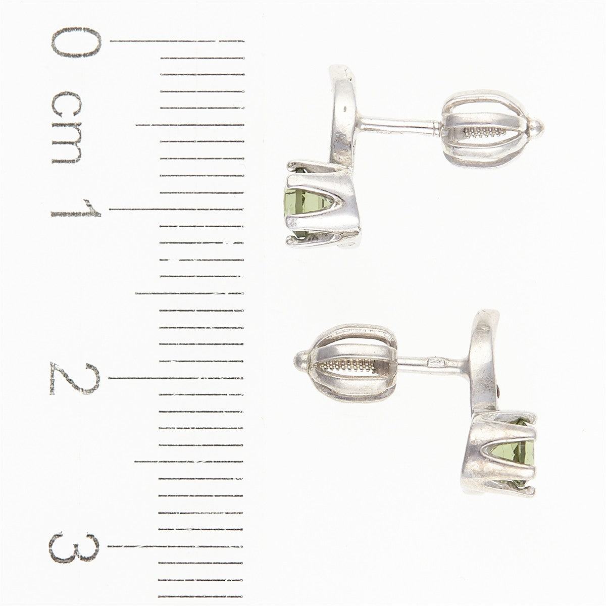 Silver earrings with moldavites and garnets 2118-3