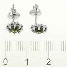 Orecchini in argento con moldaviti e granati 2125-2