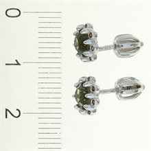 Orecchini in argento con moldaviti e granati 2125-3