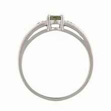 Silver ring mit moldavite and garnets 3038