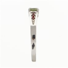 Silver ring mit moldavite and garnets 3038