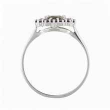 Anello in argento con moldavite e granati 3073G