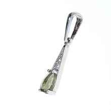 Silver pendant with moldavite and cubic zirconia1002