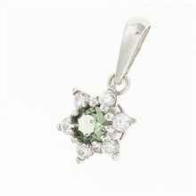 Ciondolo in argento con moldavite e zirconi 1007