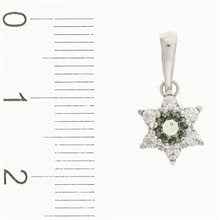 Ciondolo in argento con moldavite e zirconi 1007
