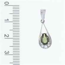 Silver pendant with moldavite and cubic zirconia 1010