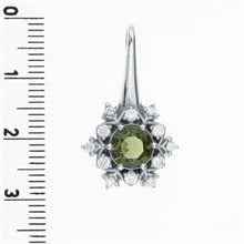 Silver pendant with moldavite and cubic zirconia 1014