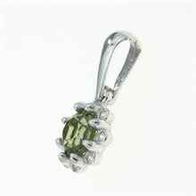 Ciondolo in argento con moldavite e zirconi 1125