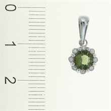 Ciondolo in argento con moldavite e zirconi 1125