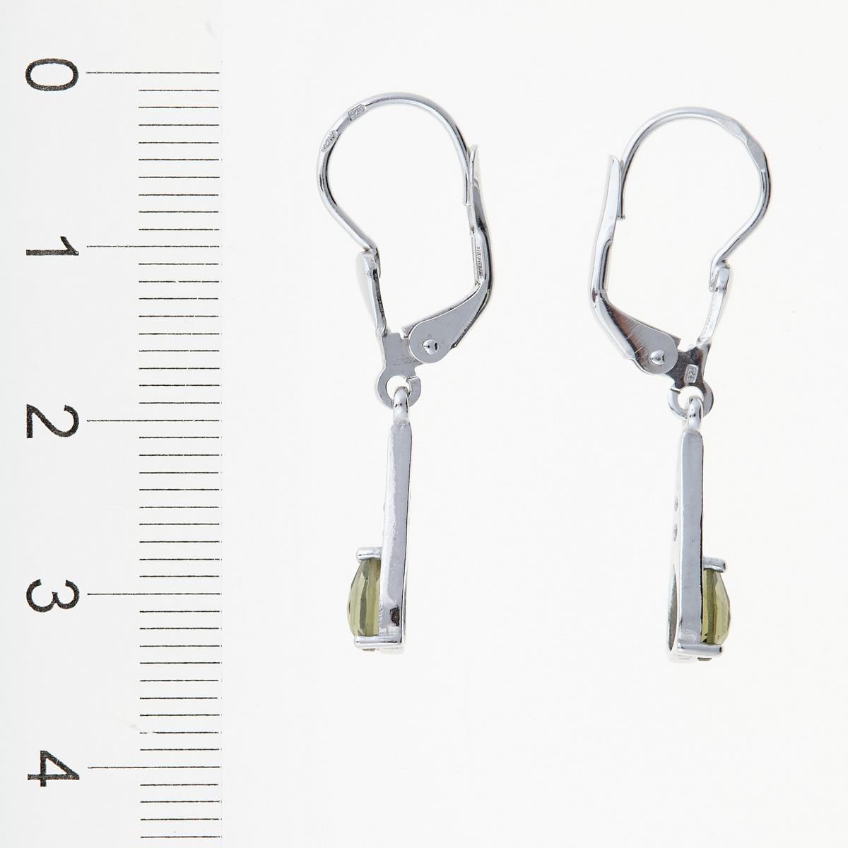 Silver earrings with moldavites and cubic zirconia 2002-4