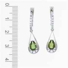 Orecchini in argento con moldavite e zirconi 2010-1