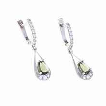 Orecchini in argento con moldavite e zirconi 2010-1