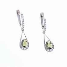 Orecchini in argento con moldavite e zirconi 2010-1