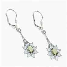 Orecchini in argento con moldaviti e zirconi 2017-4