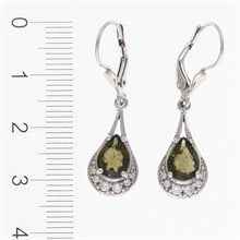 Orecchini in argento con moldaviti e zirconi 2064-4