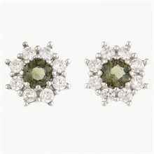 Orecchini in argento con moldaviti e zirconi 2071-2