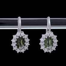 Orecchini in argento con moldaviti e zirconi 2075-4