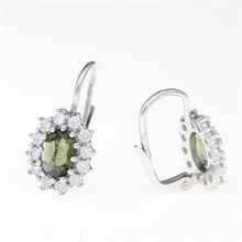 Orecchini in argento con moldaviti e zirconi 2075-4