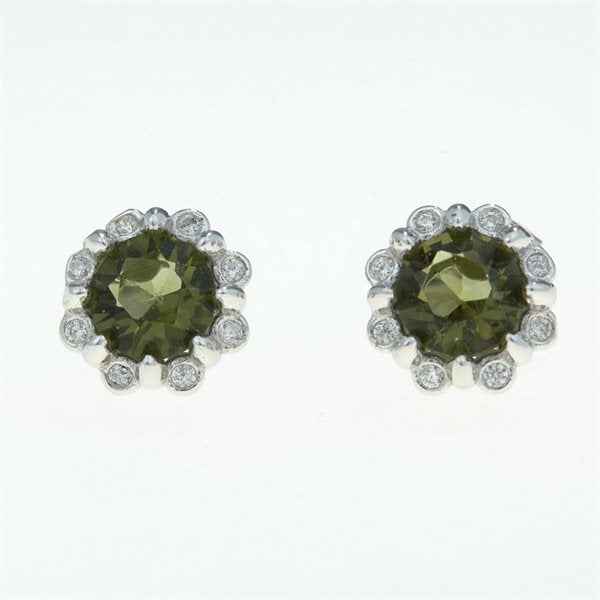 Orecchini in argento con moldaviti e zirconi 2125-2