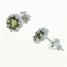 Orecchini in argento con moldaviti e zirconi 2125-2