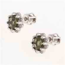 Orecchini in argento con moldaviti e zirconi 2125-3