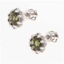 Orecchini in argento con moldaviti e zirconi 2125-3
