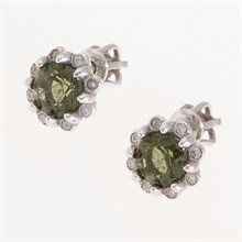 Orecchini in argento con moldaviti e zirconi 2125-3