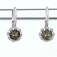 Orecchini in argento con moldaviti e zirconi 2125-4