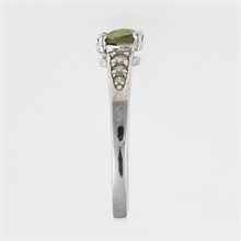 Anello Argento con moldavite e zirconi 3002