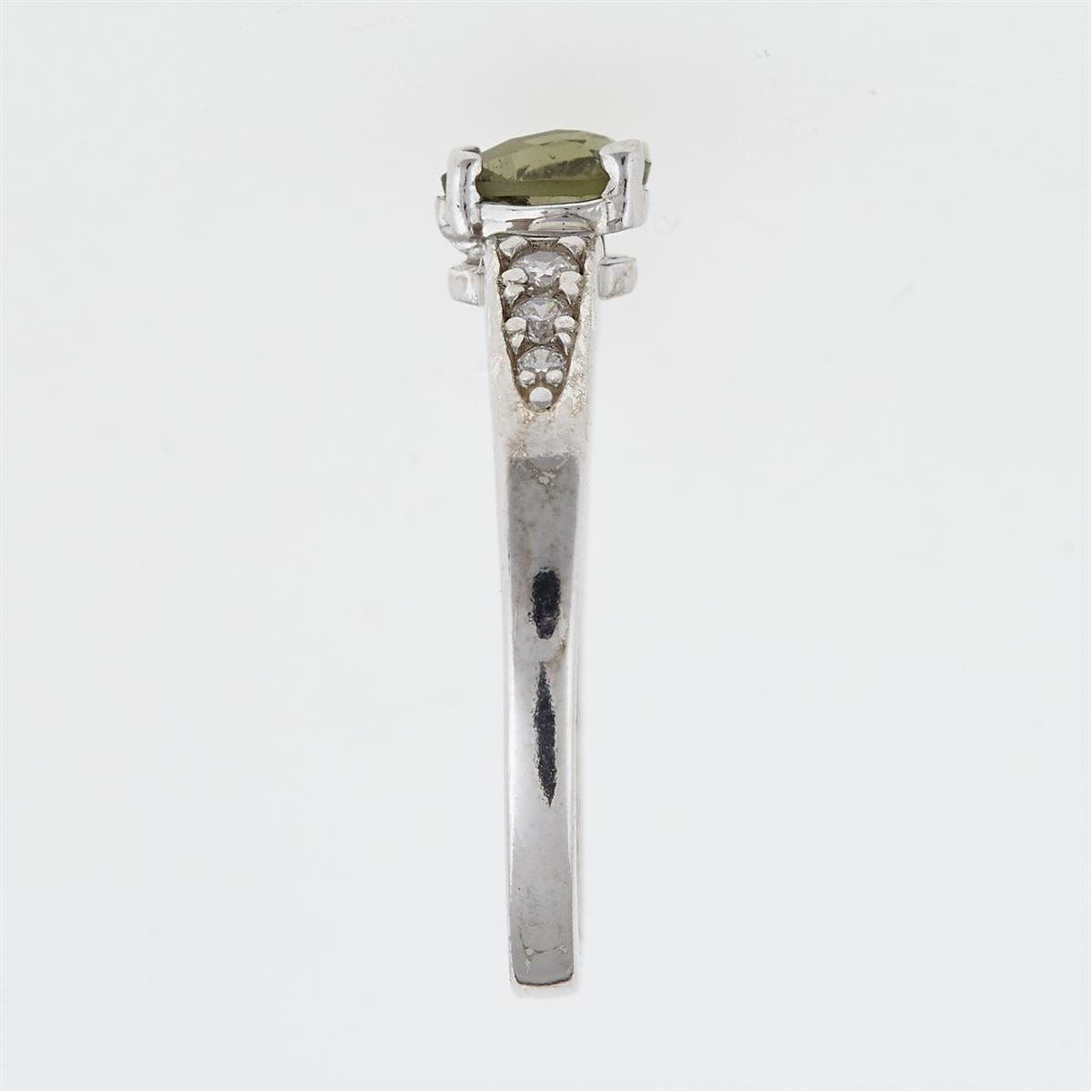 Silver ring mit moldavite and zircons 3002