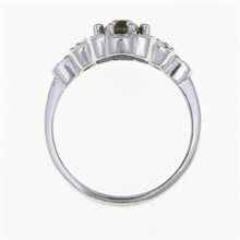 Anello in argento con moldavite e zirconi 3039