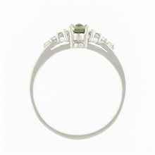 Anello in argento con moldavite e zirconi 3042