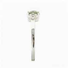 Anello in argento con moldavite e zirconi 3042