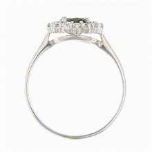 Anello in argento con moldavite e zirconi 3073