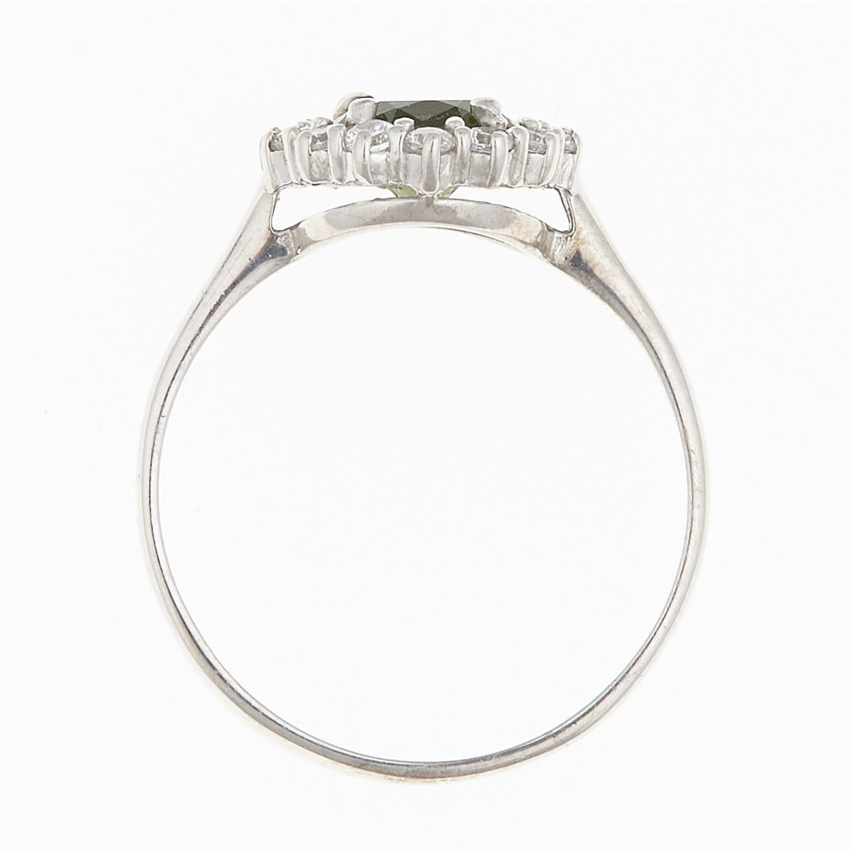 Silver ring with moldavite and zirkonia 3073