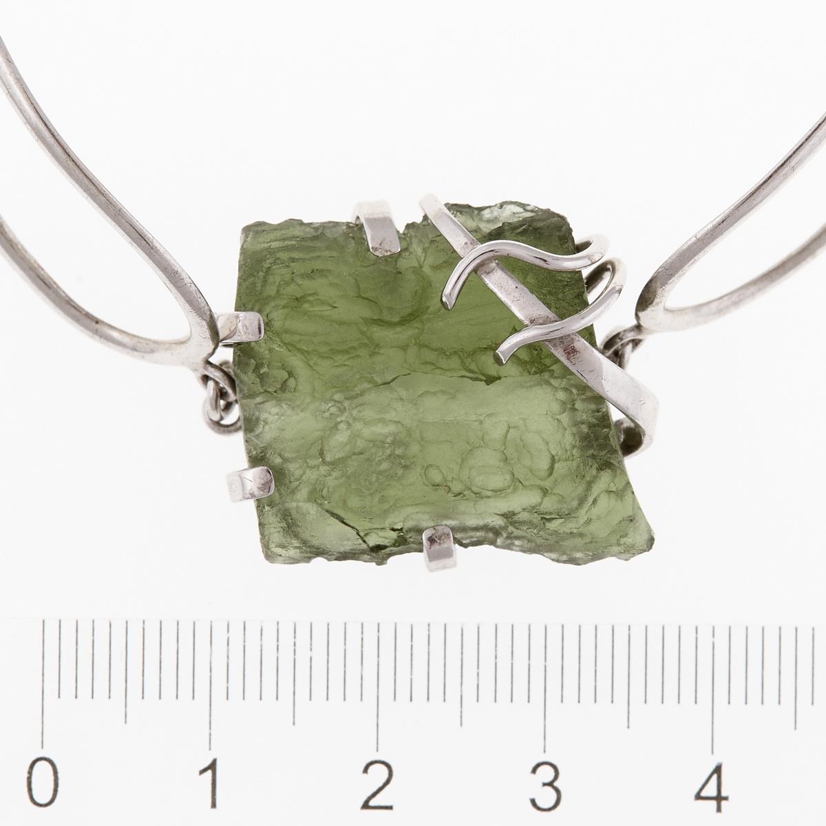 Silver bracelet with moldavite 6703