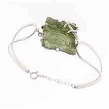 Silver bracelet with moldavite 6703