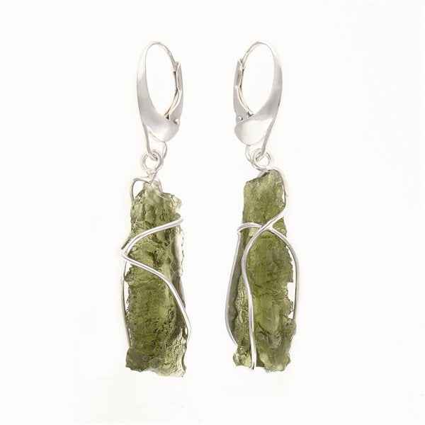 Orecchini in argento con Moldaviti naturali 9121-4