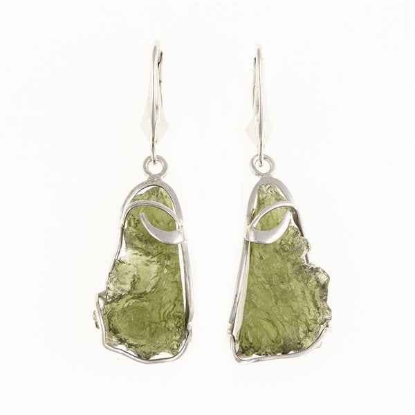 Orecchini in argento con Moldaviti naturali 9122-4