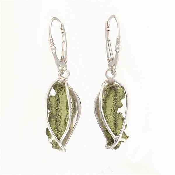 Orecchini in argento con Moldaviti naturali 9124-4