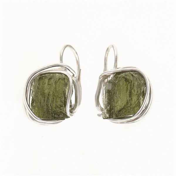 Orecchini in argento con Moldaviti naturali 9125-4
