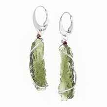 Orecchini in argento con Moldaviti naturali AN9127-4