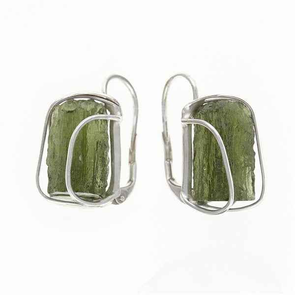 Orecchini in argento con Moldaviti naturali AN9128-4