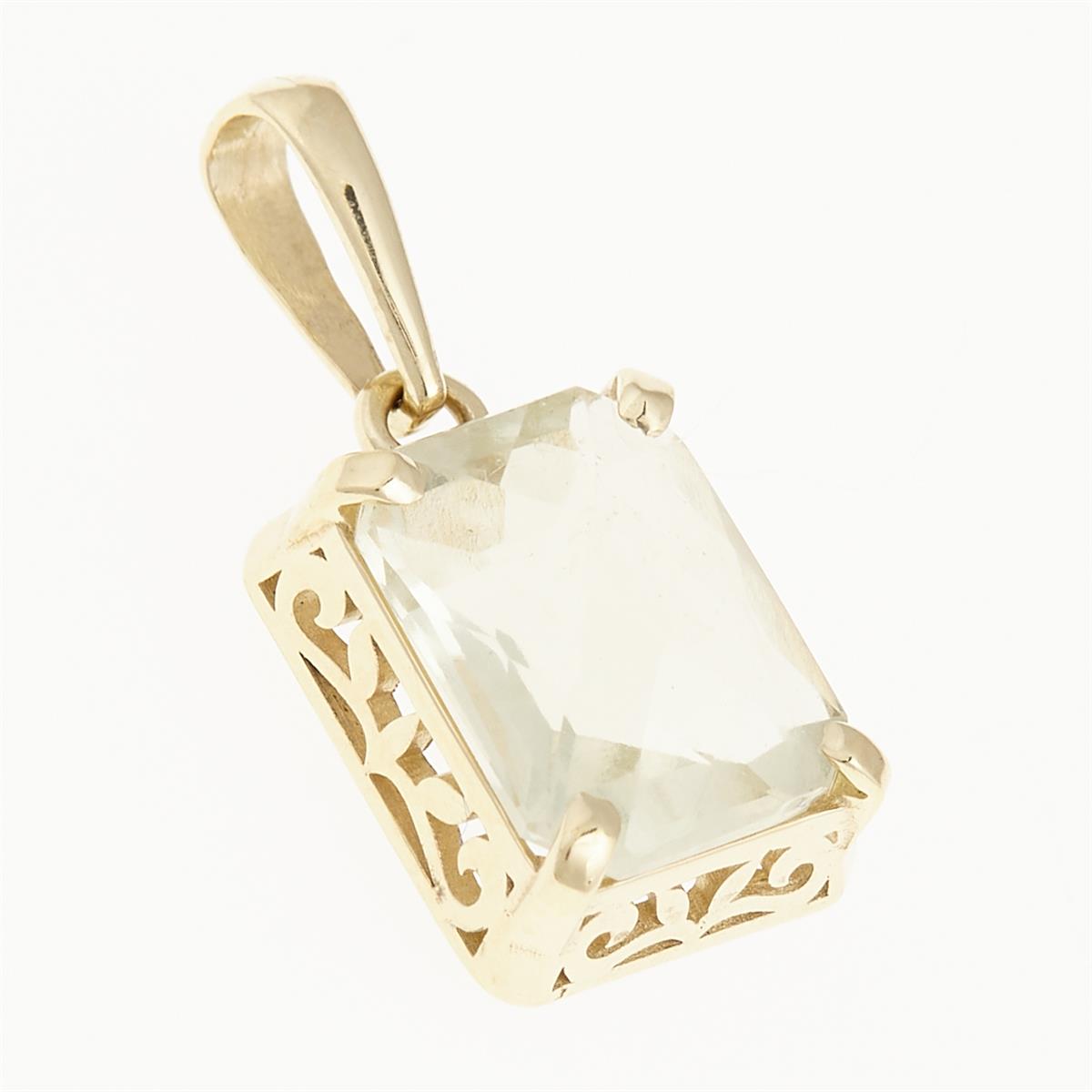 Golden pendant with Libyan glass 1473