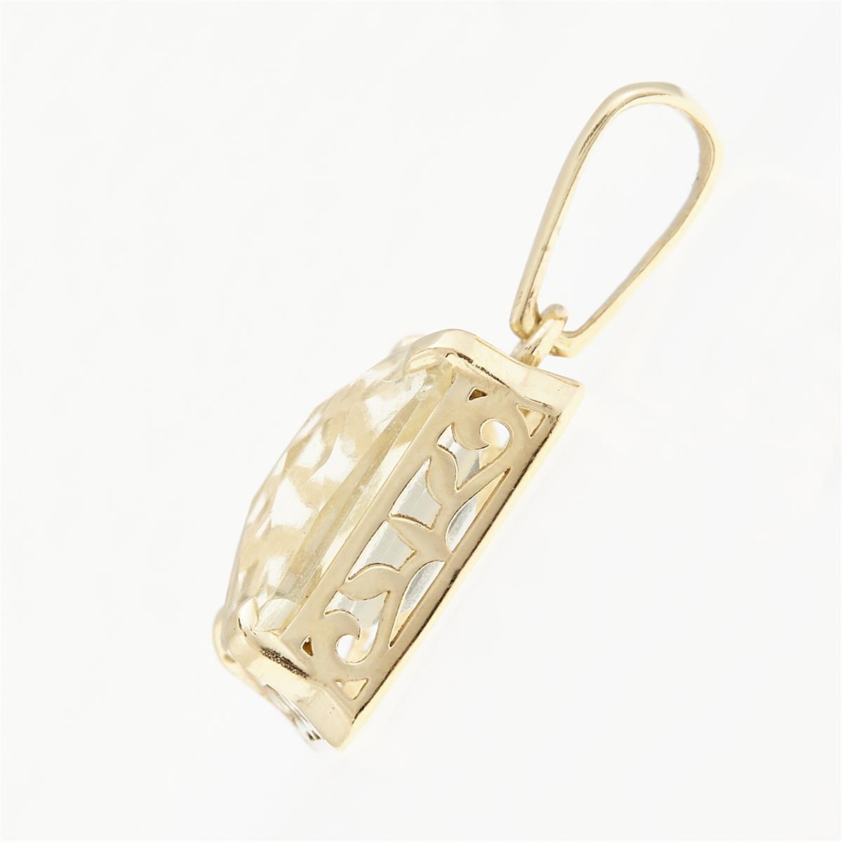 Golden pendant with Libyan glass 1473