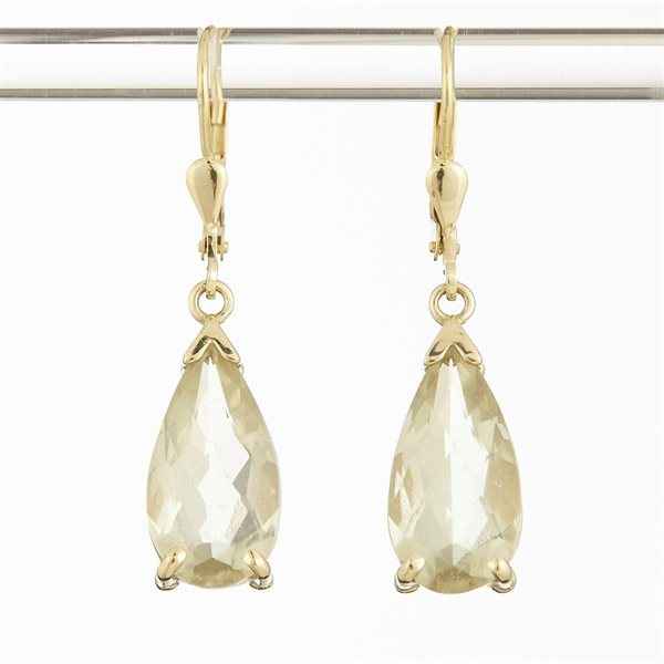 Golden earrings with Libyan glass 2408-4