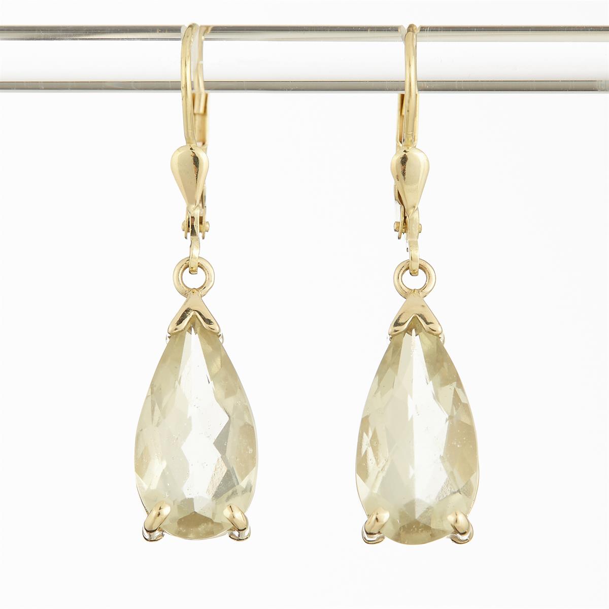Golden earrings with Libyan glass 2408-4