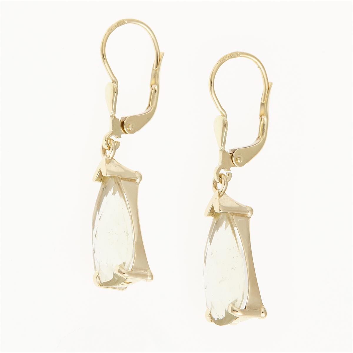Golden earrings with Libyan glass 2408-4